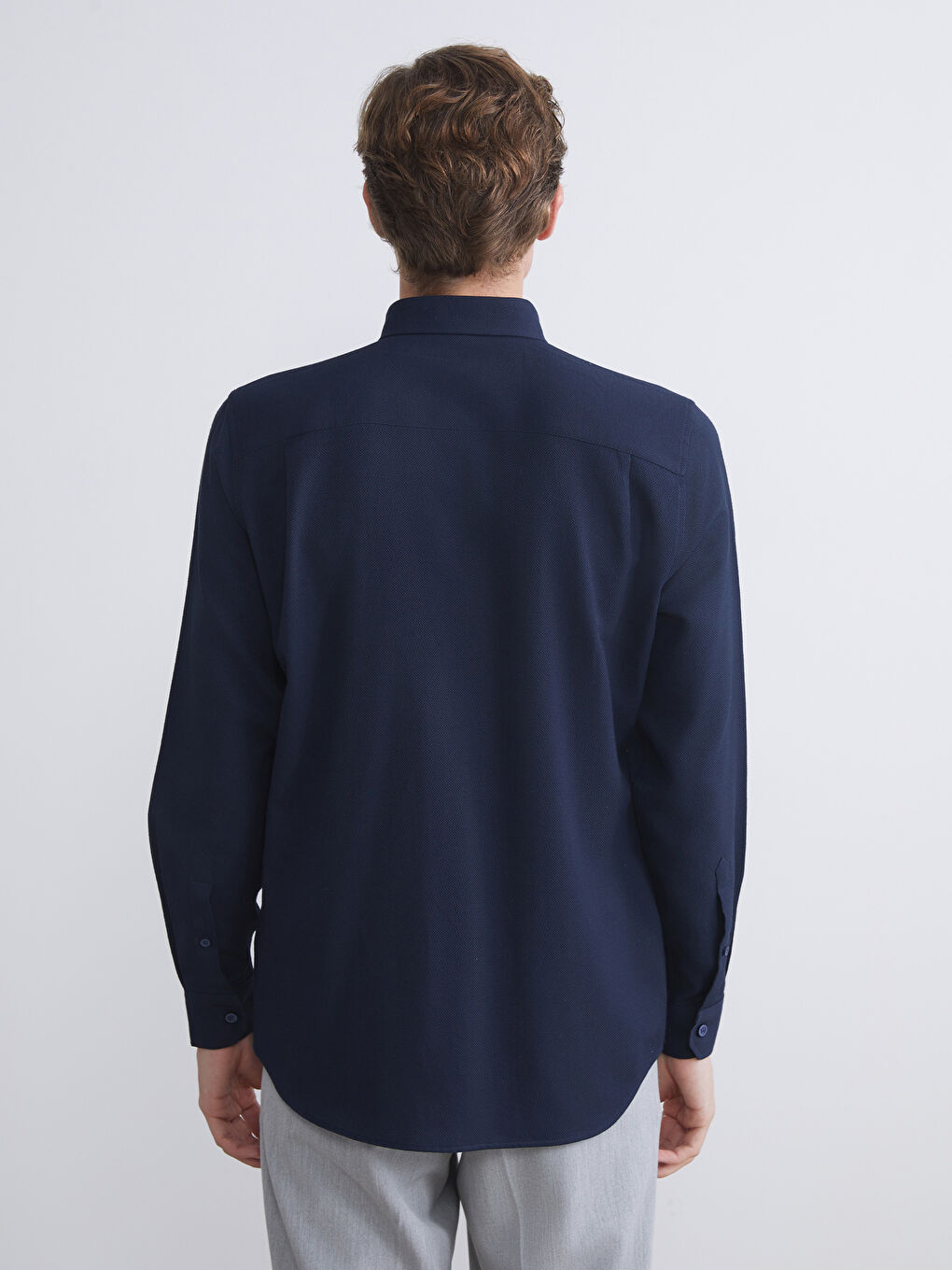 LCWAIKIKI Classic Regular Fit Long Sleeve Dobby Fabric Men's Shirt -W52715Z8-RFH