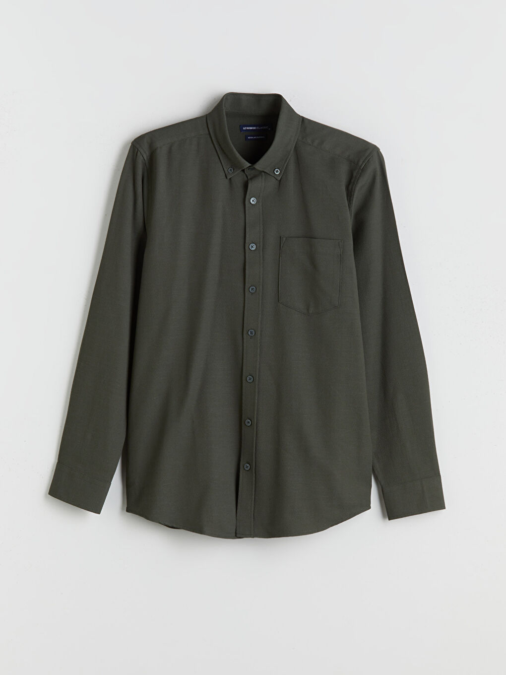 LCWAIKIKI Classic Regular Fit Long Sleeve Dobby Fabric Men's Shirt -W52715Z8-CWH