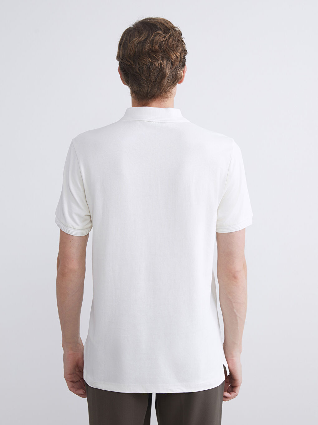 Ekru Polo Yaka Erkek Tişört-4