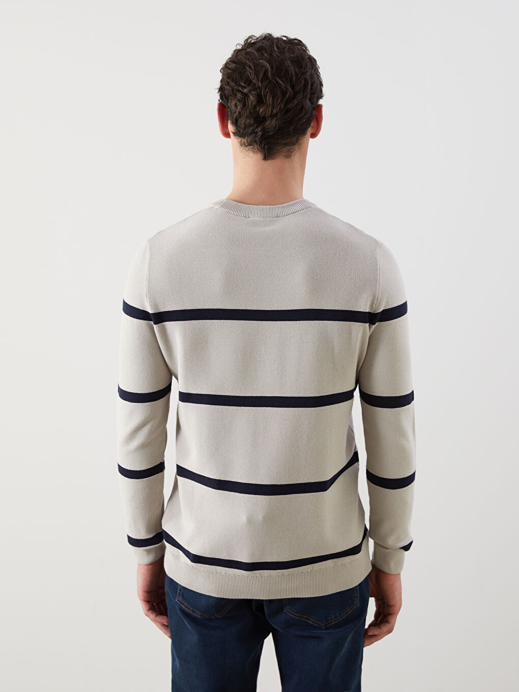LCWAIKIKI Classic Crew Neck Long Sleeve Men's Tricot Sweater -W52722Z8-YVP