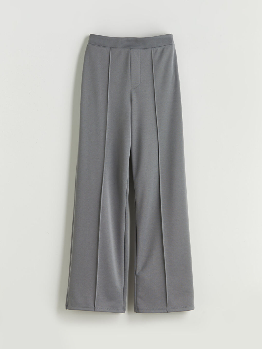 LCW Kids Elasticated Waist Wideleg Girls' Trousers -W52741Z4-GYS