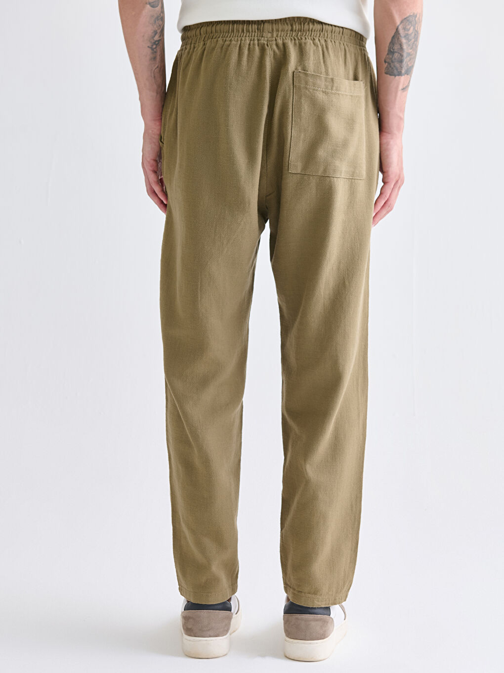 Kahverengi Rahat Kalıp Gabardin Erkek Pantolon-3