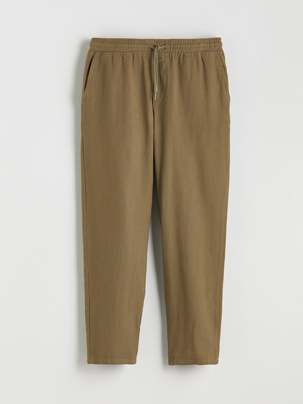 Kahverengi Rahat Kalıp Gabardin Erkek Pantolon-4