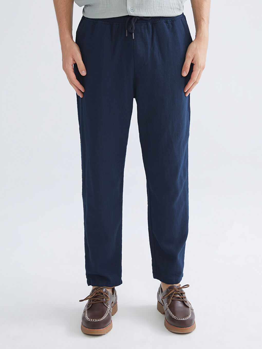 Lacivert Rahat Kalıp Gabardin Erkek Pantolon-1