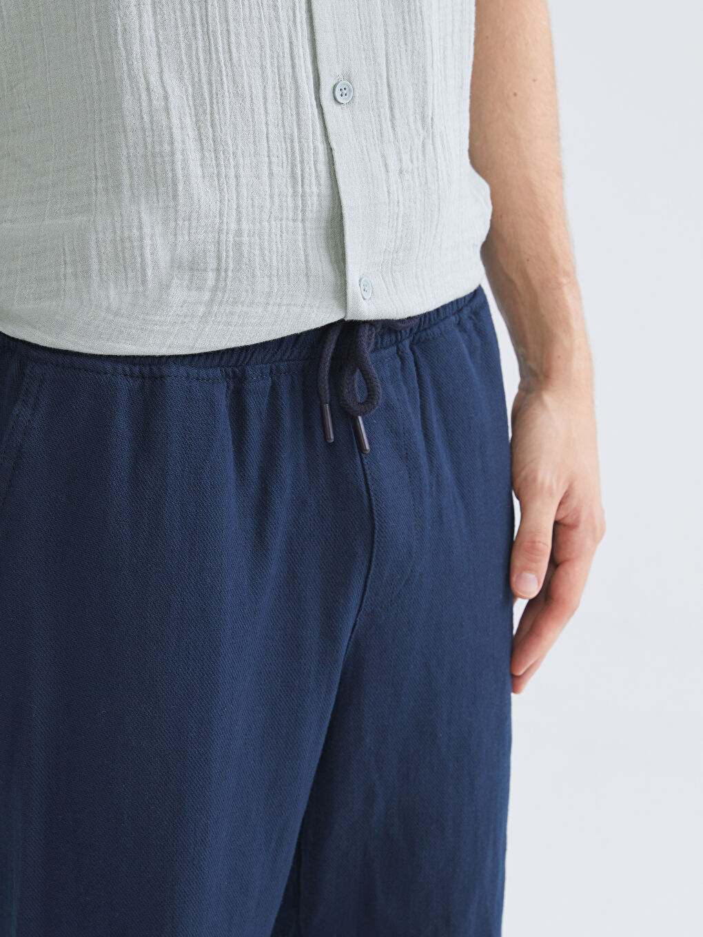 Lacivert Rahat Kalıp Gabardin Erkek Pantolon-2