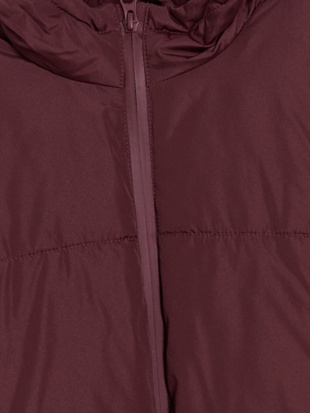 Bordo Kapüşonlu Kız Çocuk Şişme Mont-2