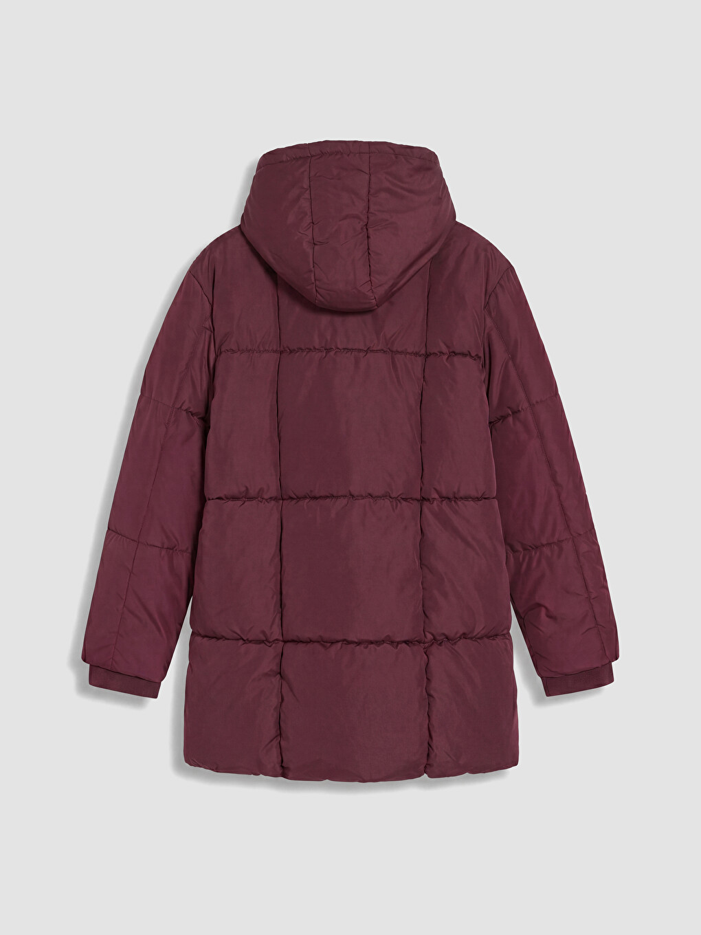 Bordo Kapüşonlu Kız Çocuk Şişme Mont-3