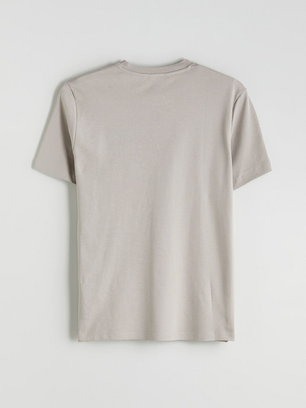 Bej Bisiklet Yaka Erkek Tişört-9