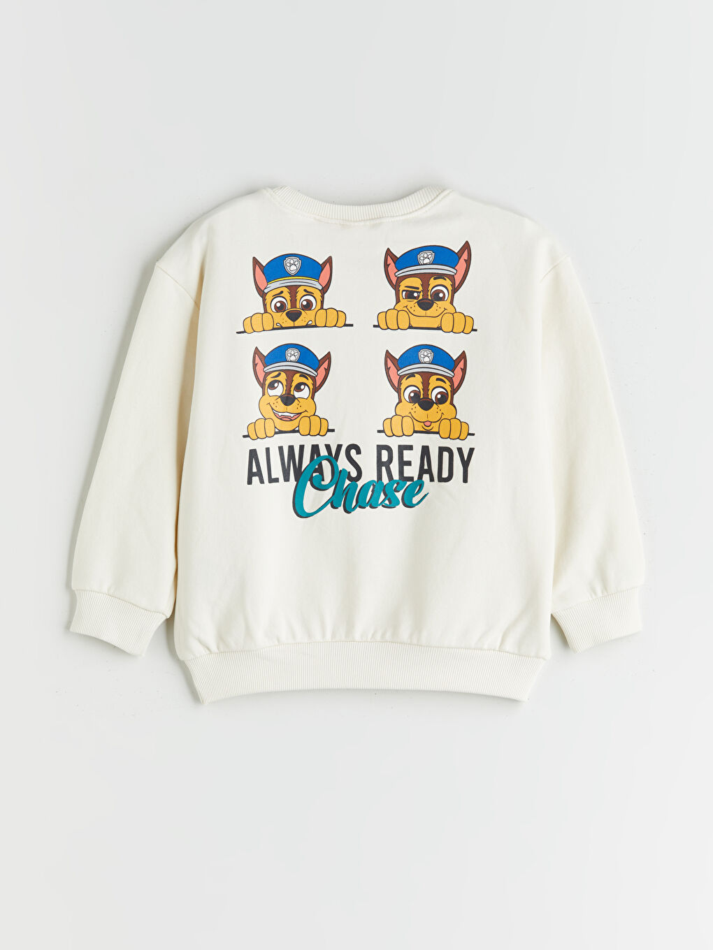 Bej Bisiklet Yaka Baskılı Erkek Çocuk Sweatshirt-1