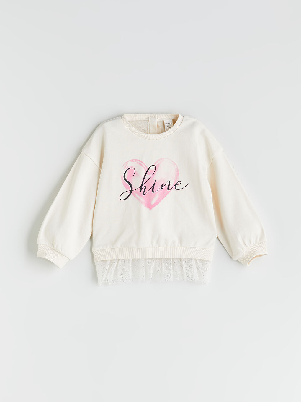 LCW Kids Crew Neck Girls' Sweatshirt -W52834Z1-FRC