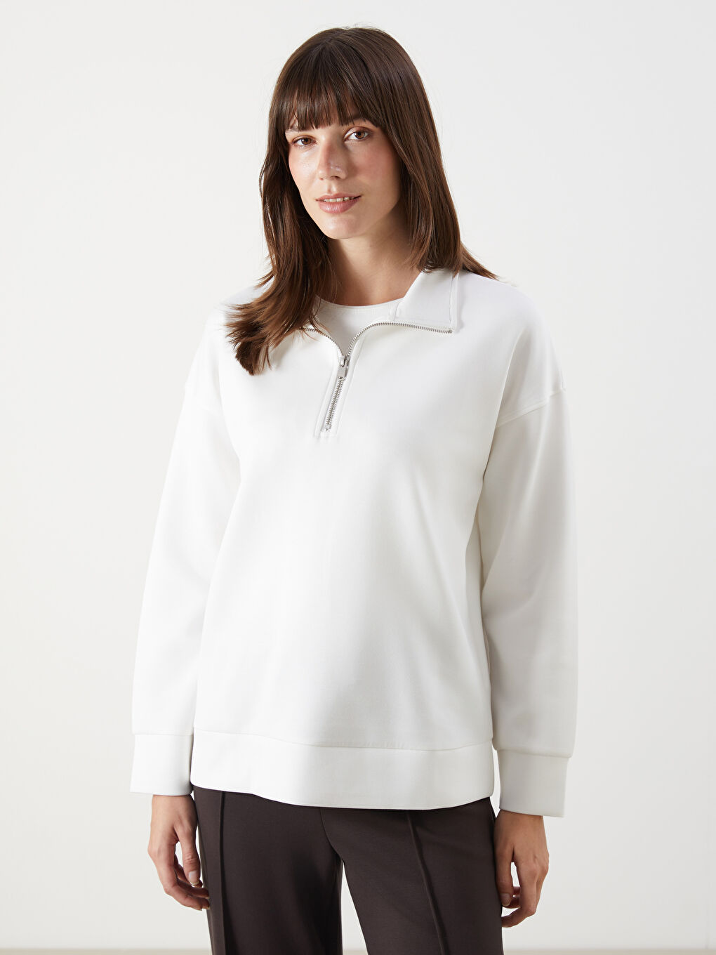 LCW Comfort Funnel Neck Women's Sweatshirt -W52840Z8-V58