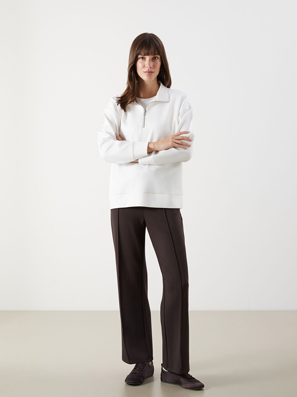 LCW Comfort Funnel Neck Women's Sweatshirt -W52840Z8-V58
