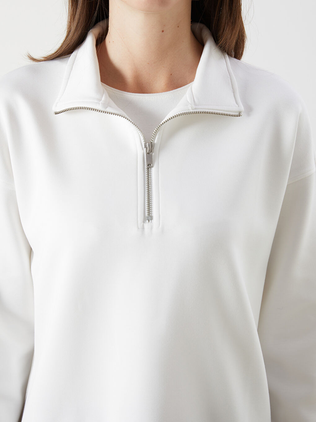 LCW Comfort Funnel Neck Women's Sweatshirt -W52840Z8-V58