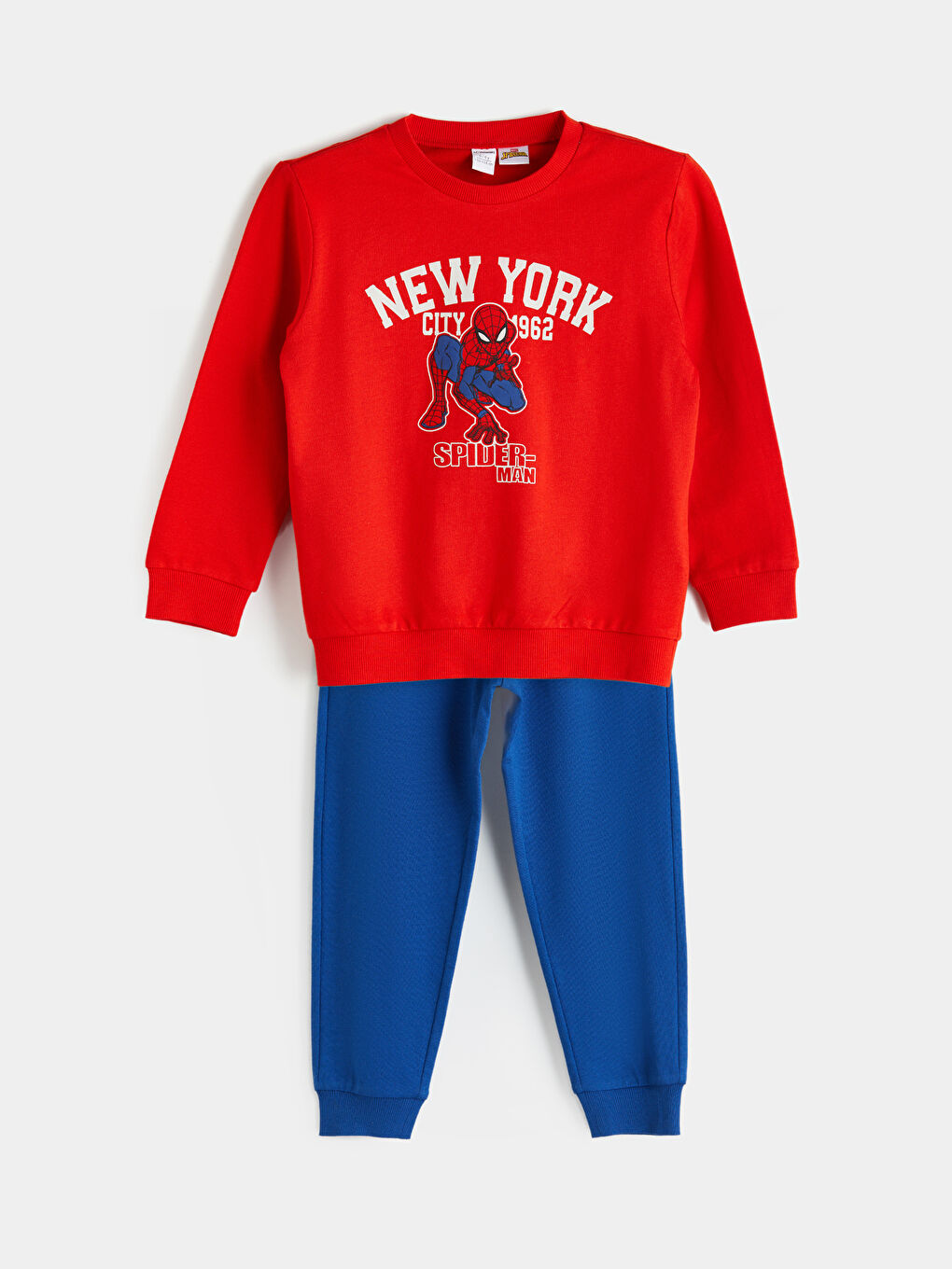 LCW Kids Crew Neck Spider-Man Printed Boys' Sweatshirt and Sweatpants 2-Piece Set -W52844Z1-HBH