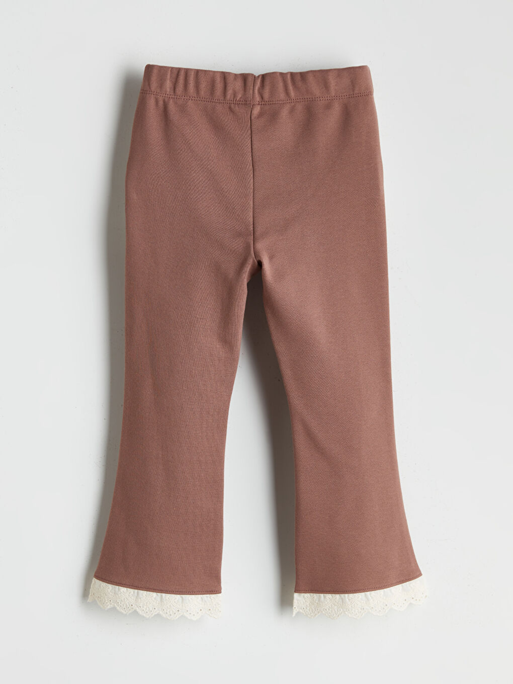 Kahverengi Beli Lastikli Kız Çocuk Tayt-1