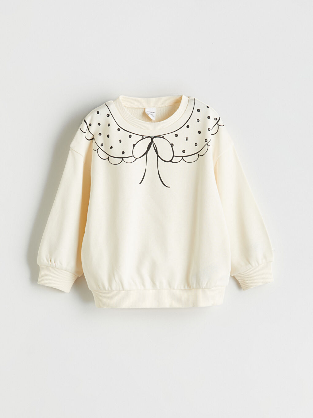 LCW baby طقم سويت شيرت وبنطلون مطبوع كول مدور بناتي صغار 2 قطع -W52857Z1-FRC