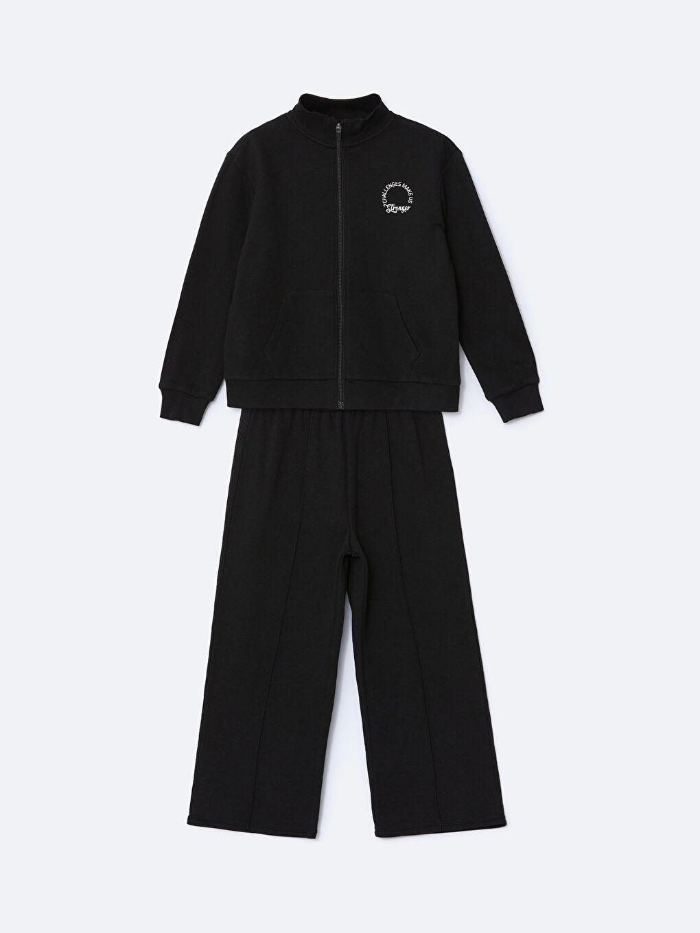 LCW Kids Stand Collar Girl Sweatshirt Set -W52882Z4-CVL