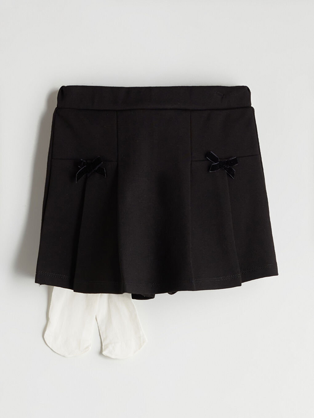 Siyah Beli Lastikli Basic Kız Çocuk Şort Etek-1