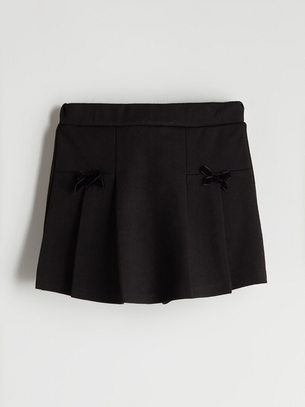 Siyah Beli Lastikli Basic Kız Çocuk Şort Etek-2