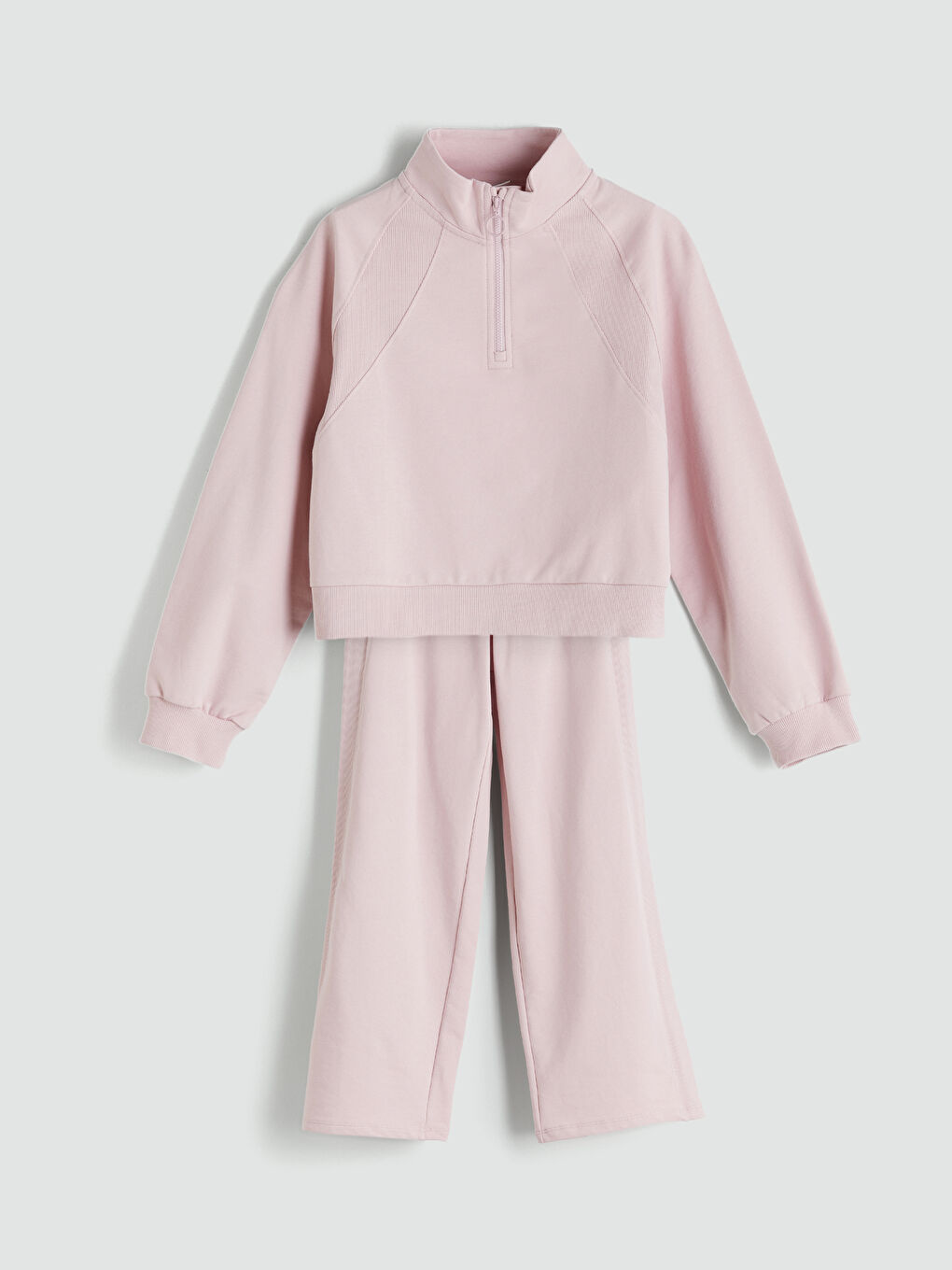 Stand Collar Girl Sweatshirt Set