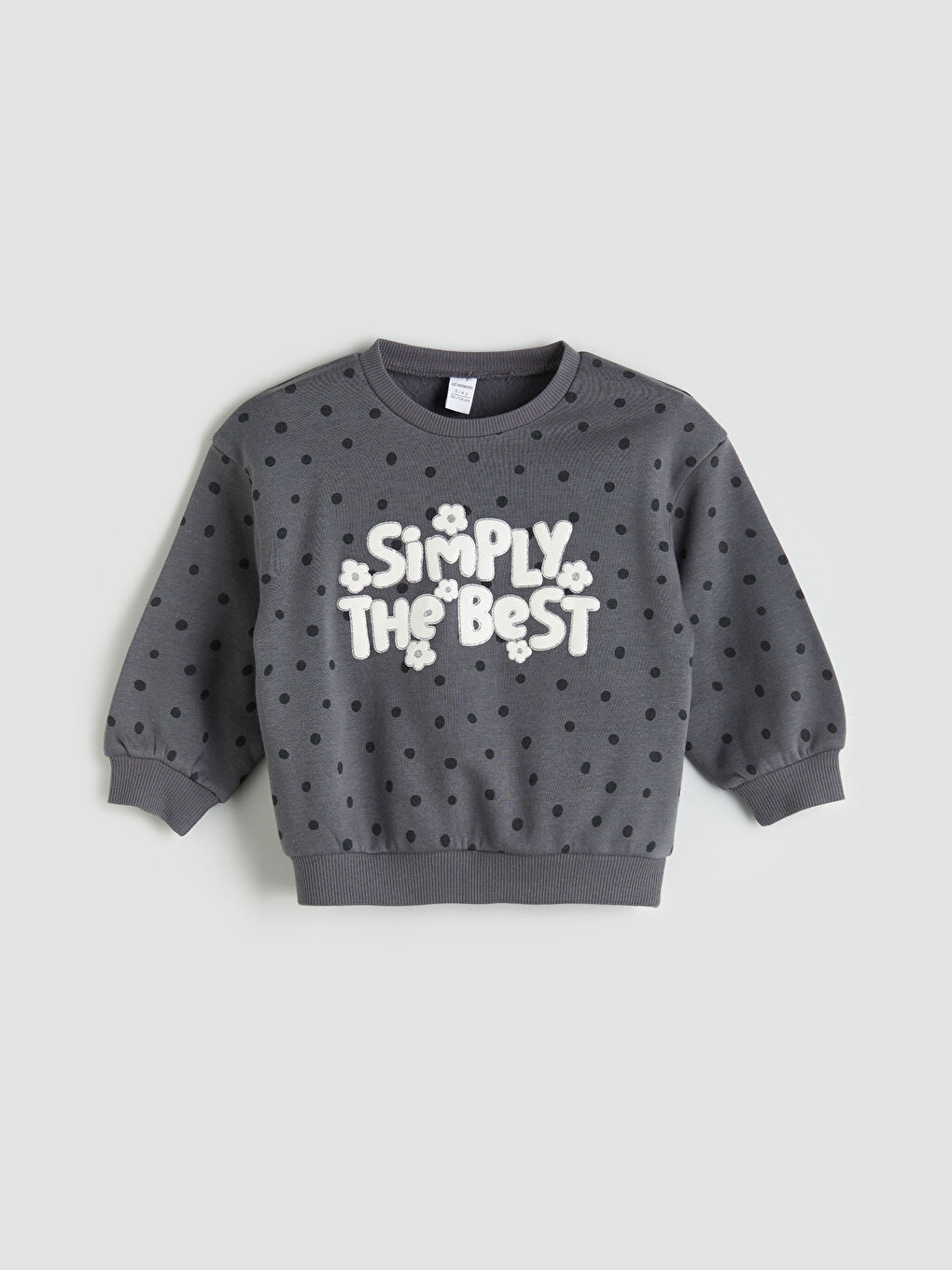 LCW baby Crew Neck Printed Girls' Sweatshirt -W52896Z1-LRX