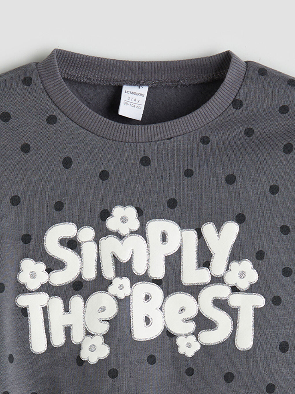 LCW baby Crew Neck Printed Girls' Sweatshirt -W52896Z1-LRX