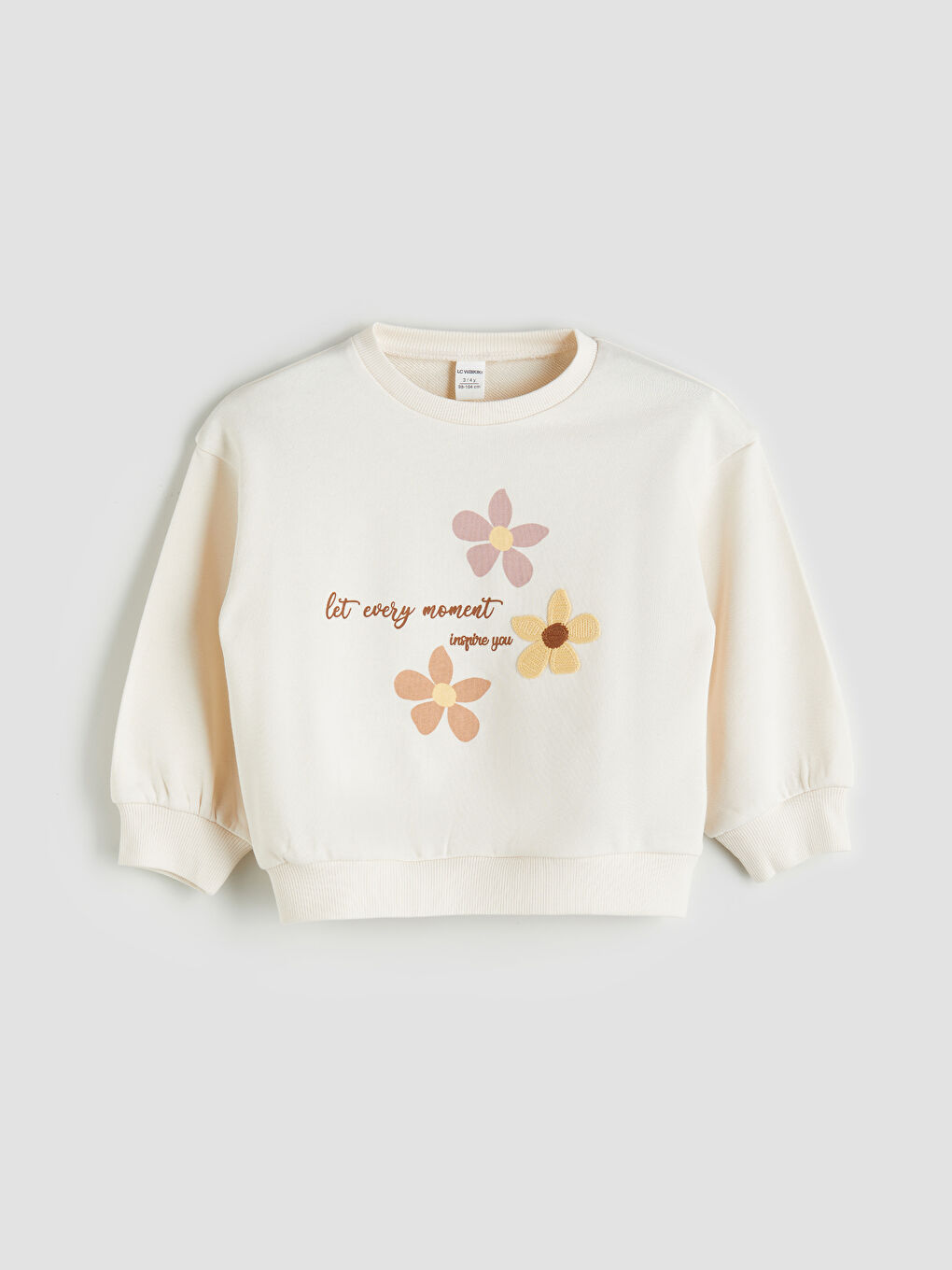 LCW Kids Crew Neck Printed Girls' Sweatshirt -W52904Z1-FRC