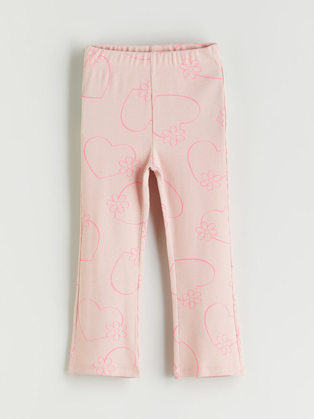 LCW Kids Elasticated Waist Flared Leg Girls' Leggings -W52905Z1-LT4