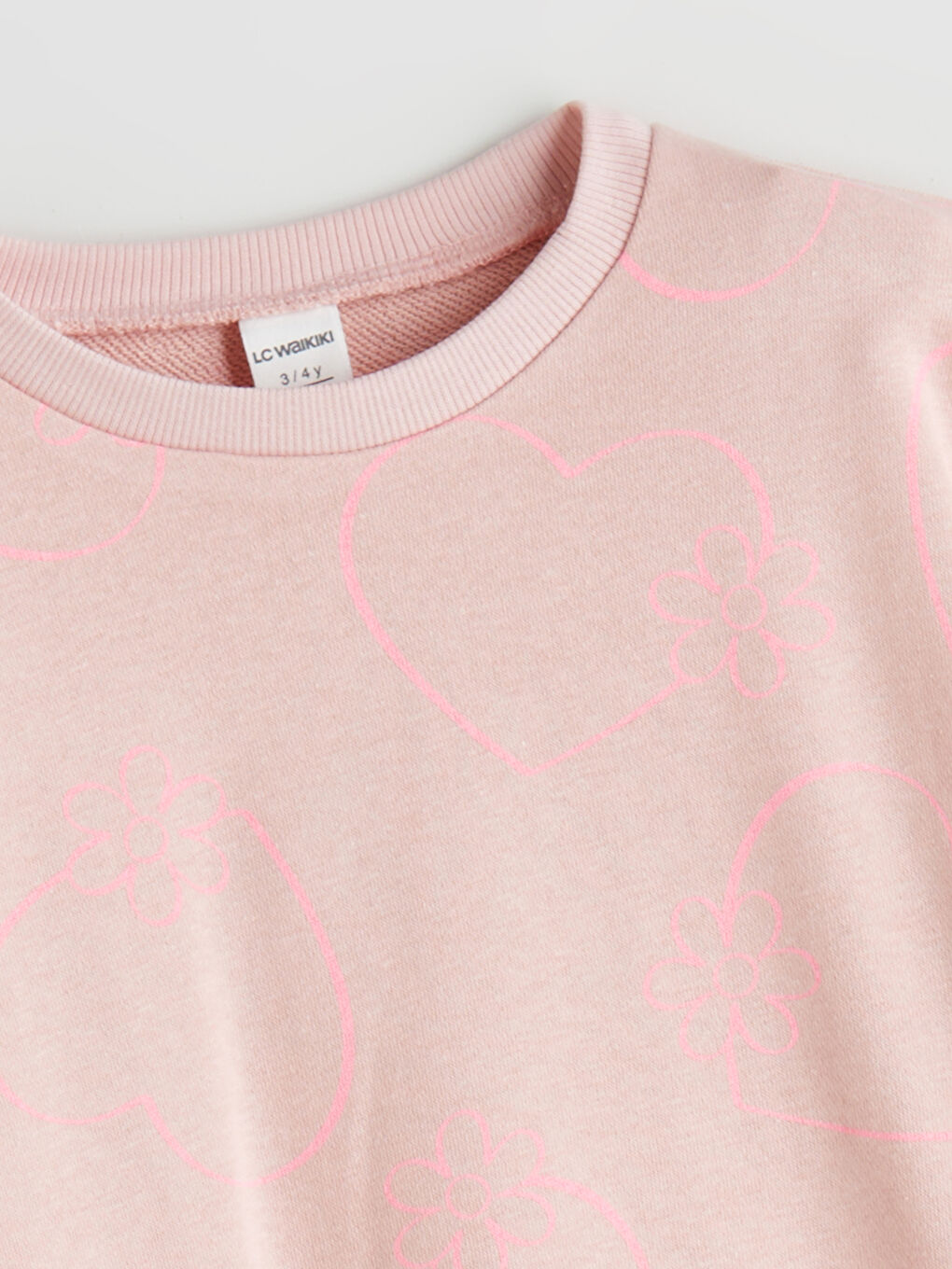 LCW Kids Crew Neck Printed Girls' Sweatshirt -W52906Z1-LT4