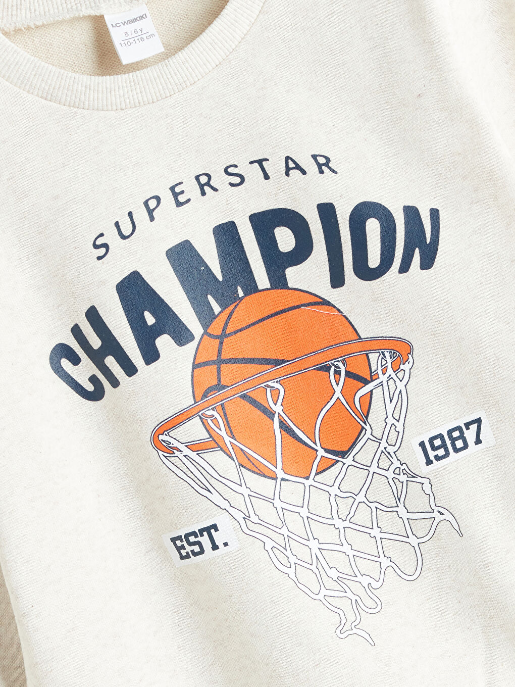 Turuncu Bisiklet Yaka Baskılı Erkek Çocuk Sweatshirt 2'li-5