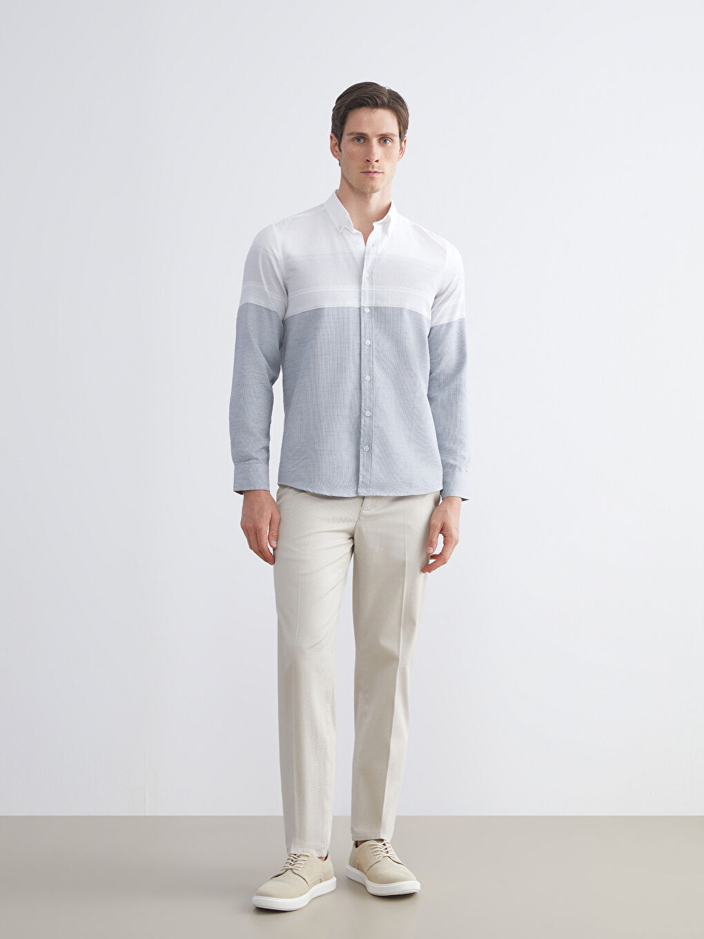 LCWAIKIKI Classic Regular Fit Long Sleeve Dobby Fabric Men's Shirt -W52931Z8-LFY