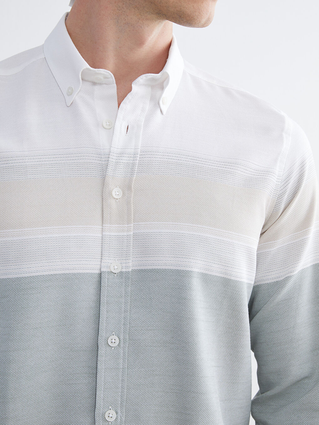 LCWAIKIKI Classic Regular Fit Long Sleeve Dobby Fabric Men's Shirt -W52931Z8-LFT