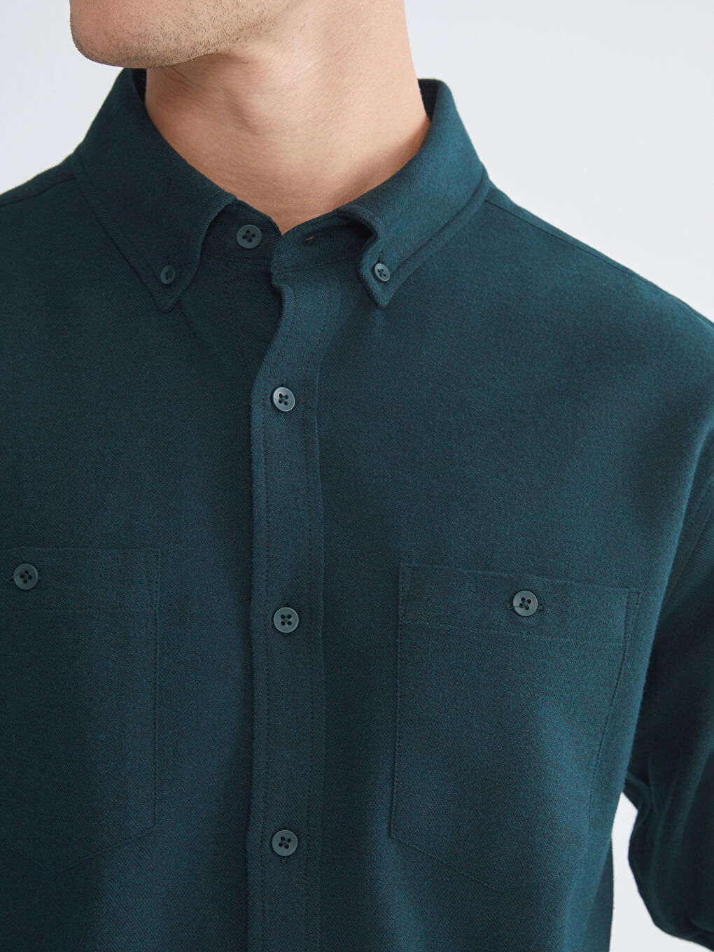 Regular Fit Long Sleeve Gabardine Men's Shirt-2