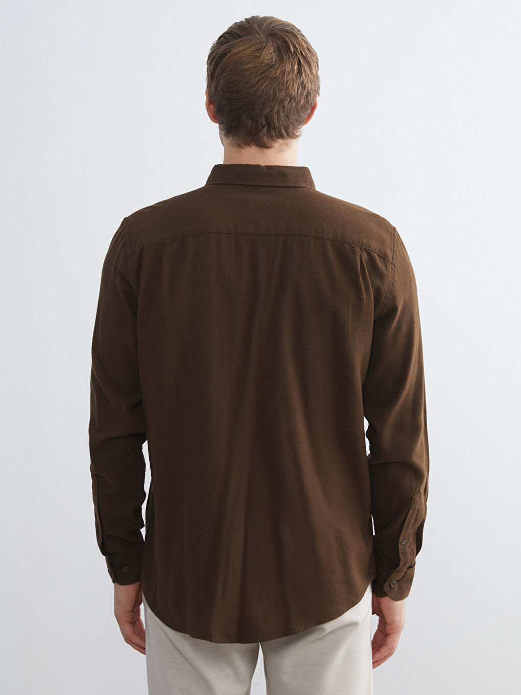 Regular Fit Long Sleeve Gabardine Men's Shirt-3