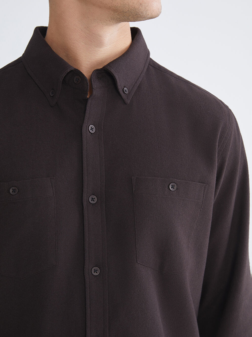 Regular Fit Long Sleeve Gabardine Men's Shirt-2