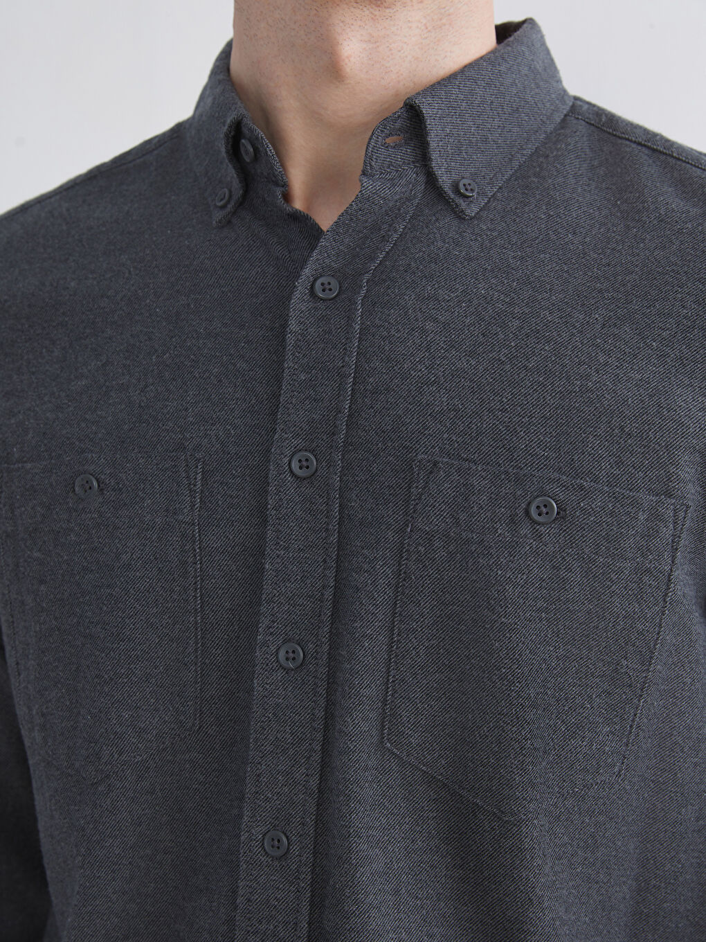 Regular Fit Long Sleeve Gabardine Men's Shirt-2