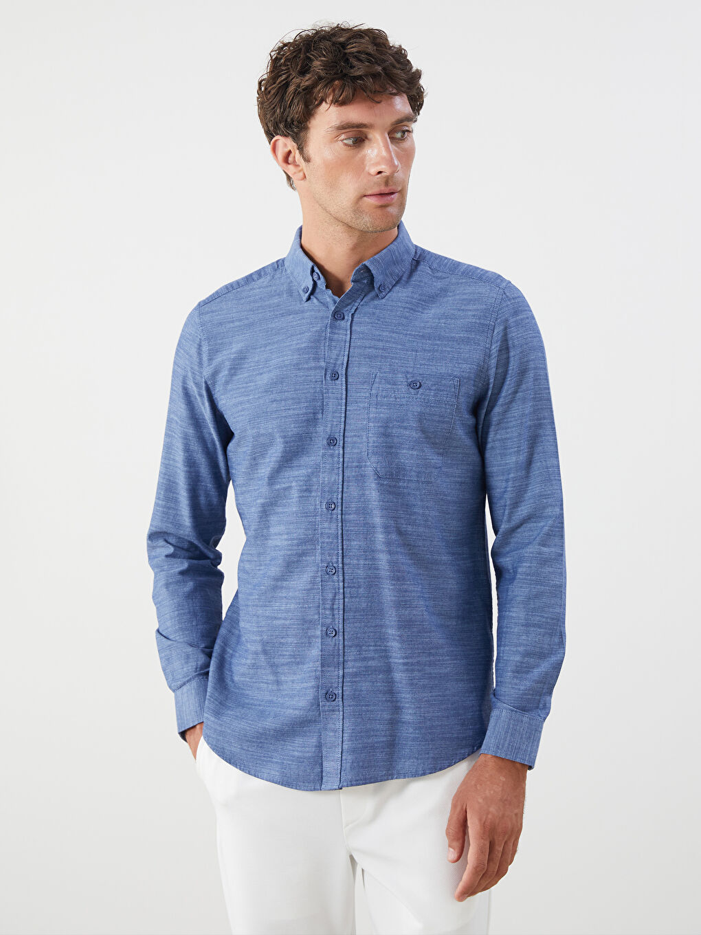 LCWAIKIKI Classic Regular Fit Long Sleeve Poplin Men's Shirt -W52933Z8-CRP