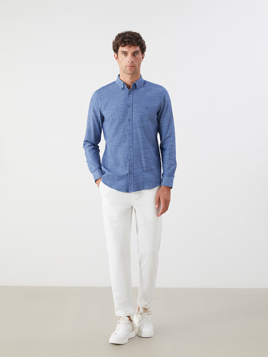 LCWAIKIKI Classic Regular Fit Long Sleeve Poplin Men's Shirt -W52933Z8-CRP