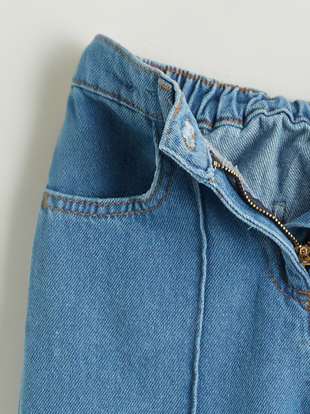 Дънки за момичета с регулируема талия-1