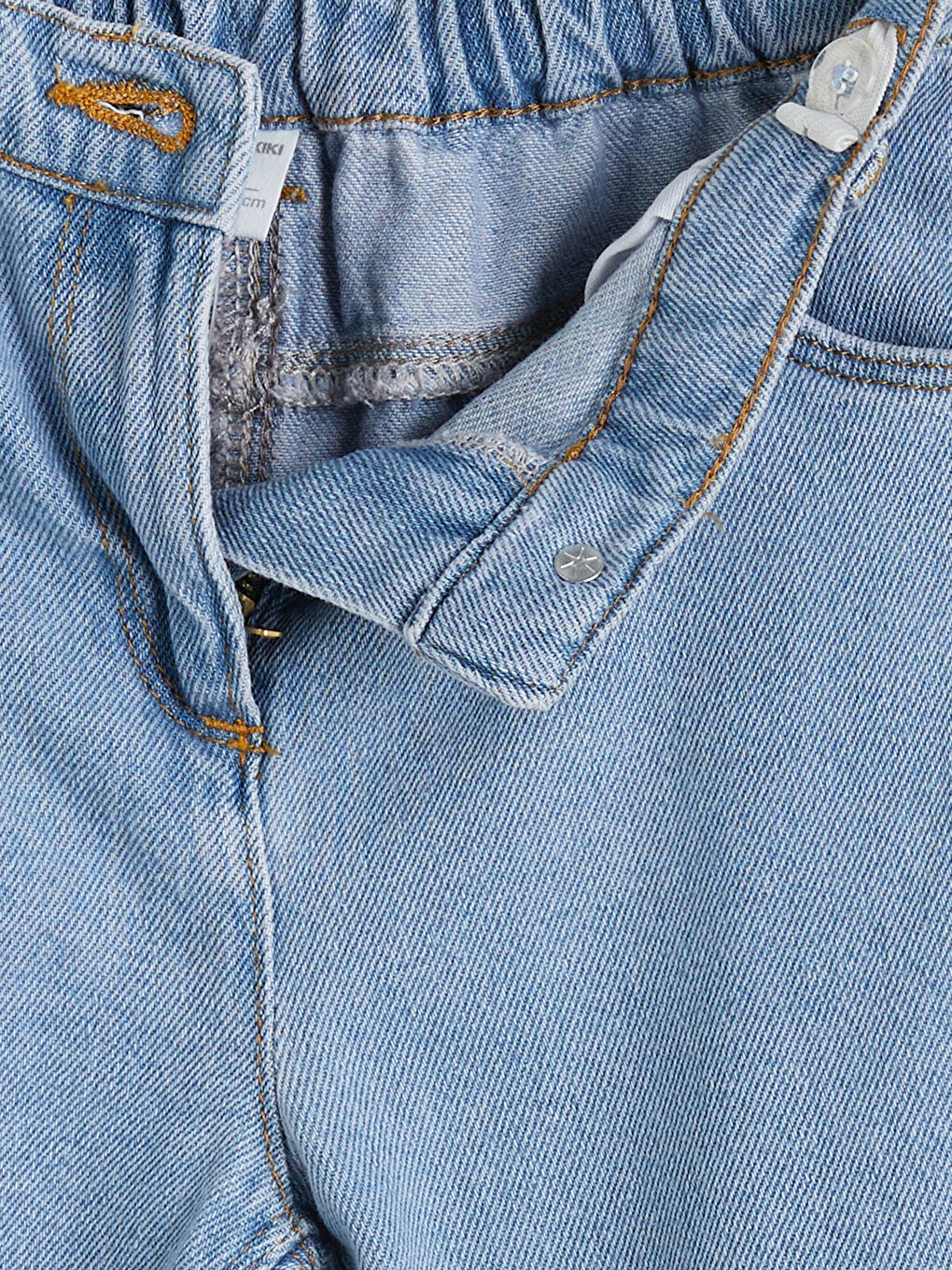 Girl's Jean Trousers with Adjustable Elastic Waist-1