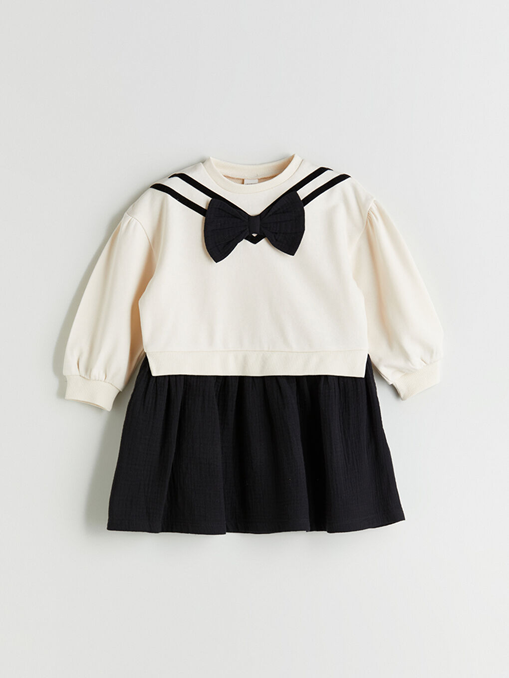 LCW Kids Crew Neck Bow Detailed Girls' Dress -W52972Z1-FRC