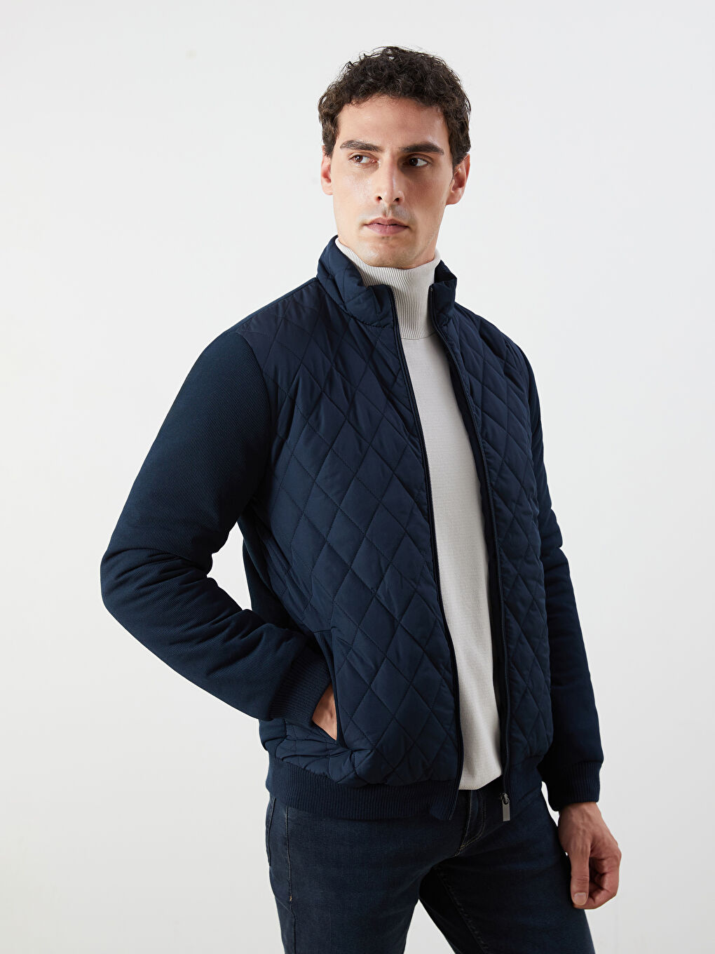 LCWAIKIKI Classic Regular Fit Funnel Neck Men's Knitwear Coat -W52987Z8-RFH