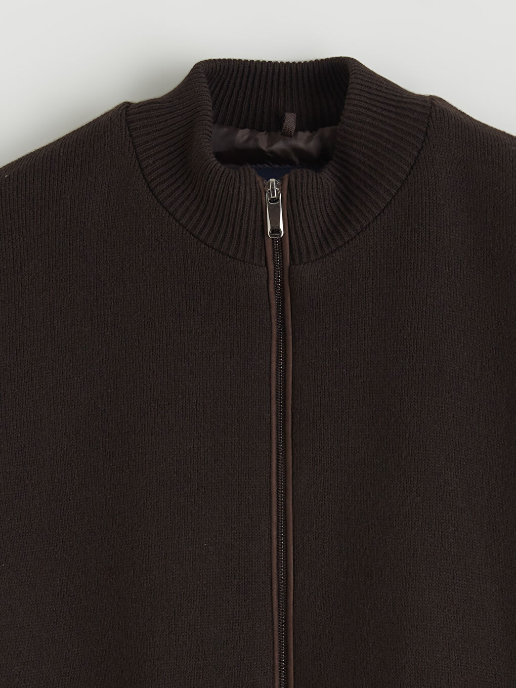 Kahverengi Standart Kalıp Kolej Yaka Erkek Triko Hırka-5