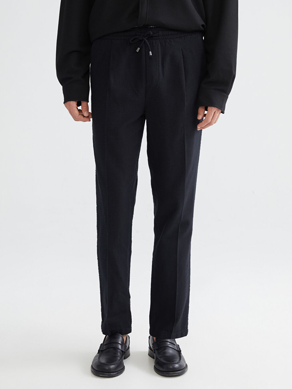 Regular Fit Linen-Look Men's Trousers-1