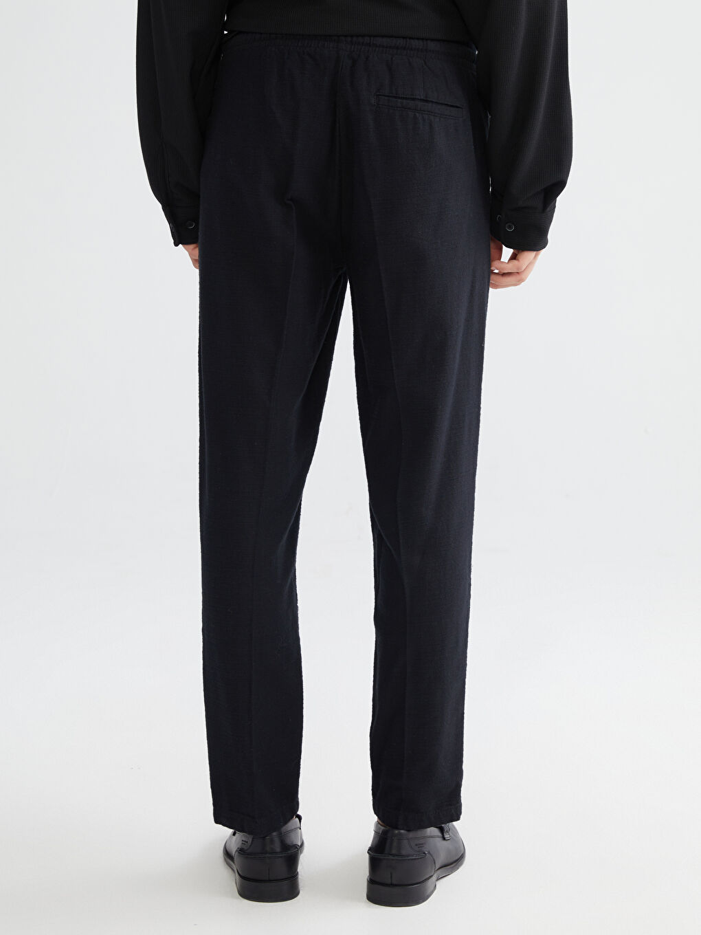 Regular Fit Linen-Look Men's Trousers-3