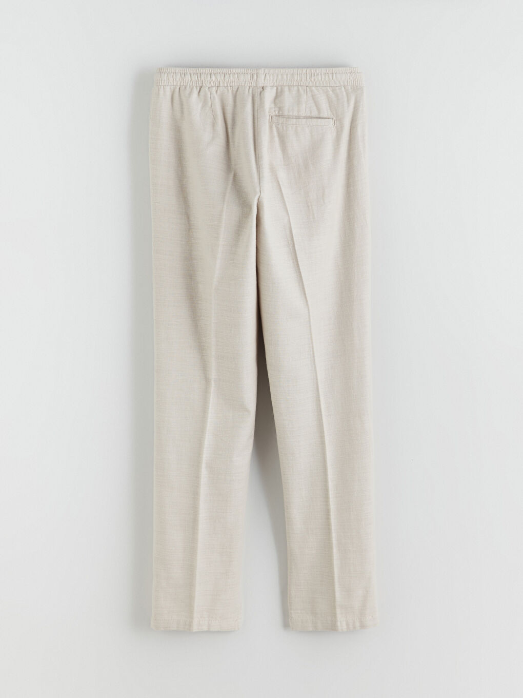 Regular Fit Linen-Look Men's Trousers-5