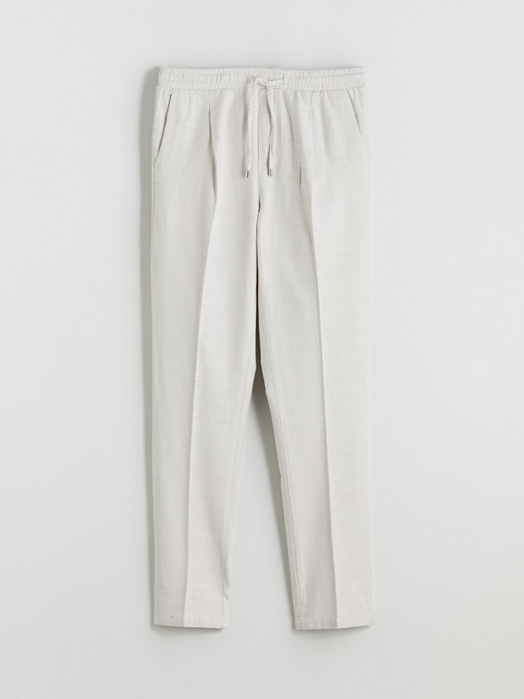 Regular Fit Linen-Look Men's Trousers