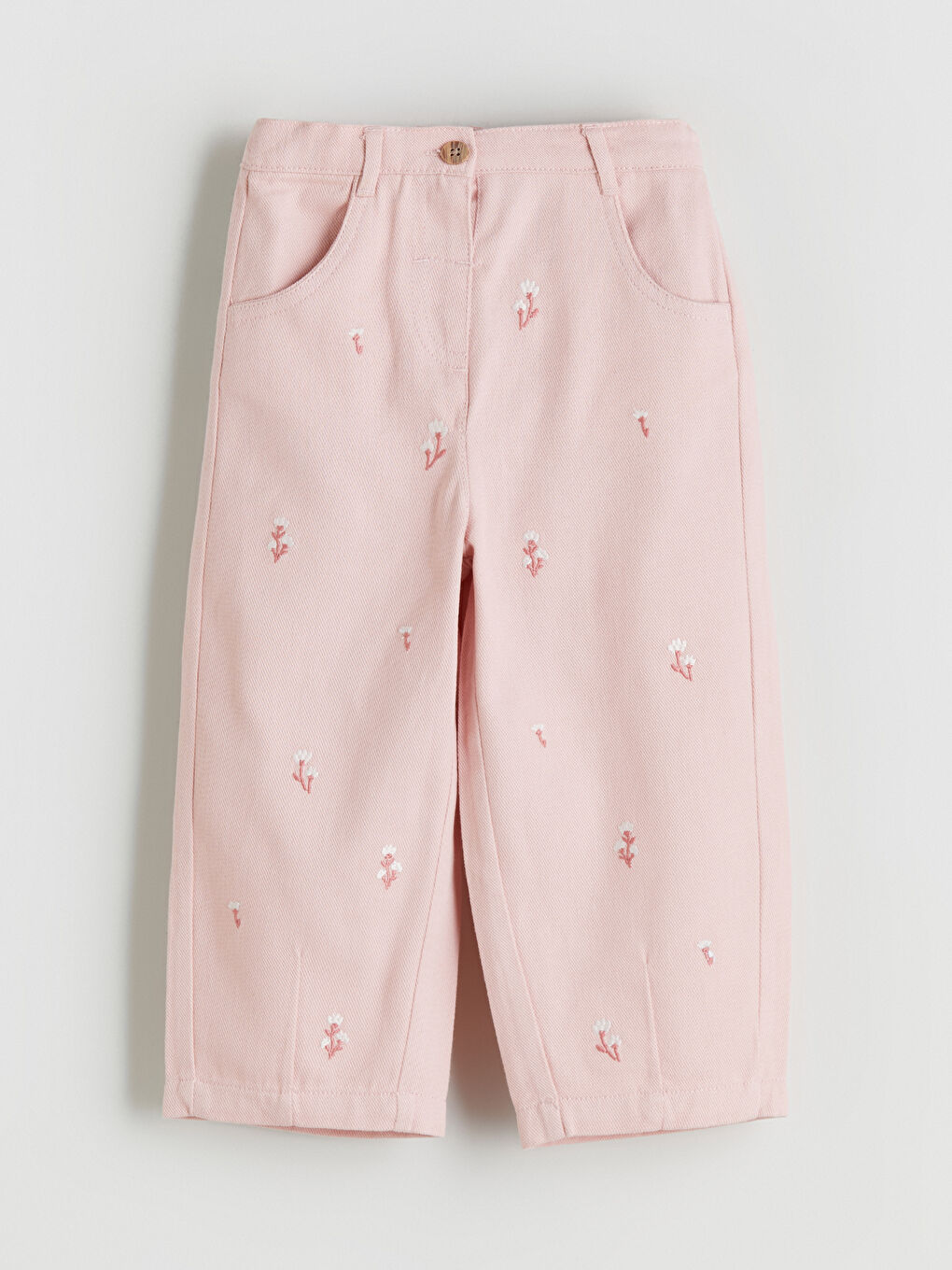 LCW Kids Elasticated Waist Floral Girls' Trousers -W53004Z1-G3K