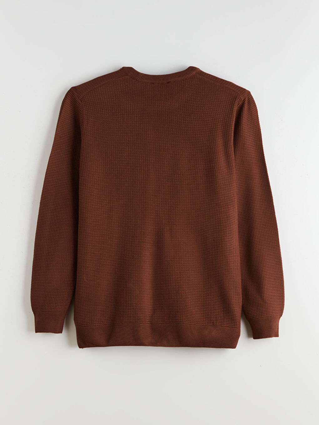 Crew Neck Checkered Men's Knit Sweater-5