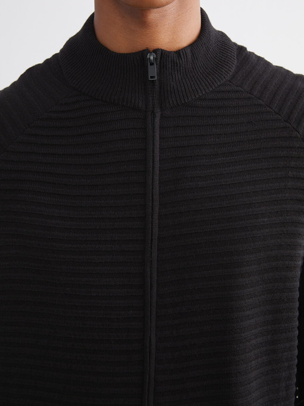 Funnel Neck Pocketed Men's Knit Cardigan-4